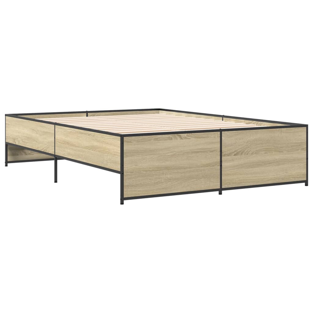 Bed Frame without Mattress Sonoma Oak 140x190 cm