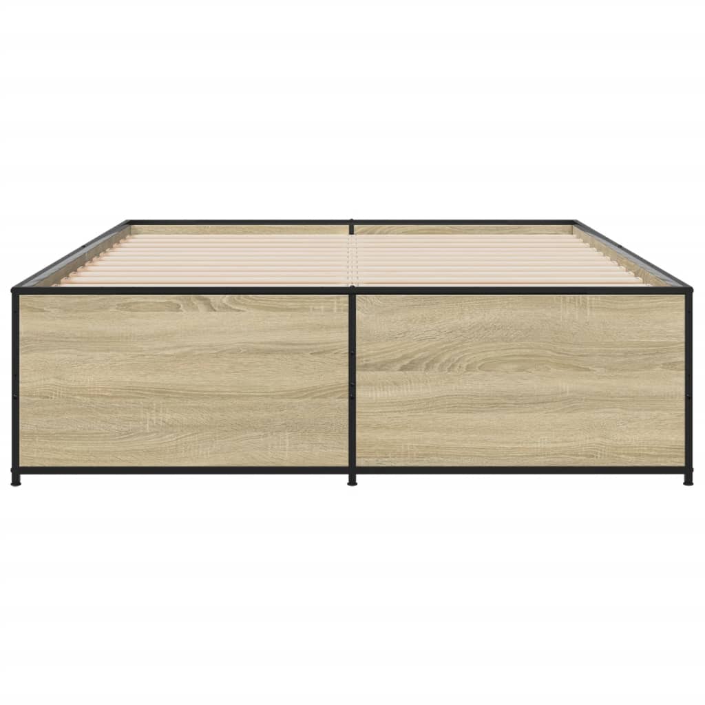 Bed Frame without Mattress Sonoma Oak 140x190 cm