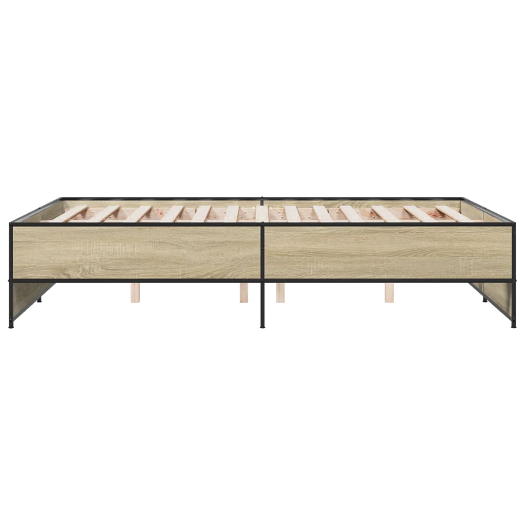 Bed Frame without Mattress Sonoma Oak 140x190 cm