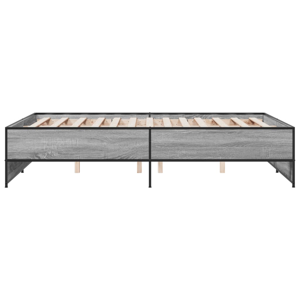 Bed Frame without Mattress Grey Sonoma 140x190 cm