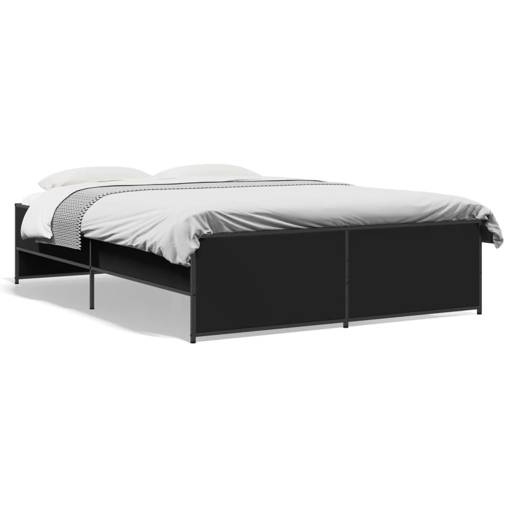 Bed Frame without Mattress Black 135x190 cm Double