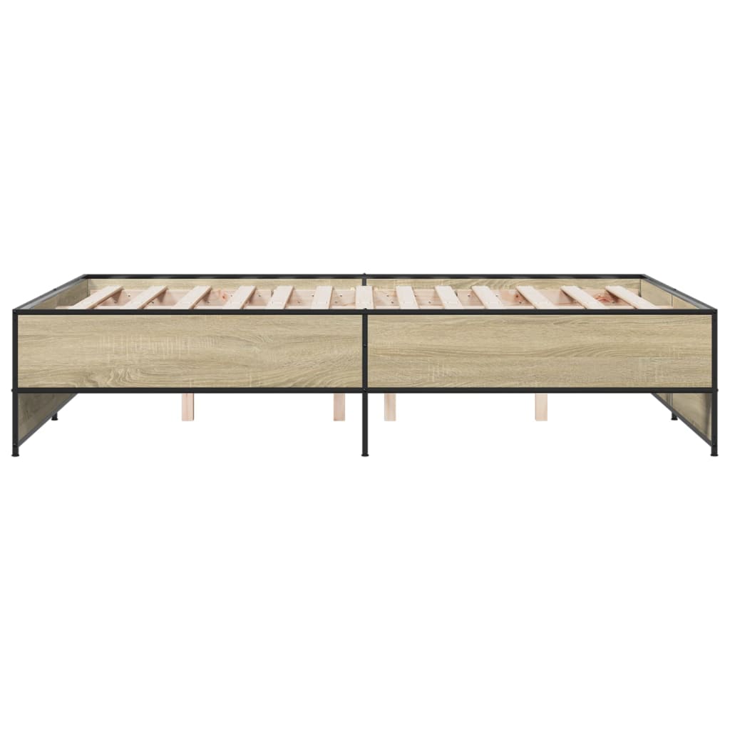 Bed Frame without Mattress Sonoma Oak 135x190 cm Double