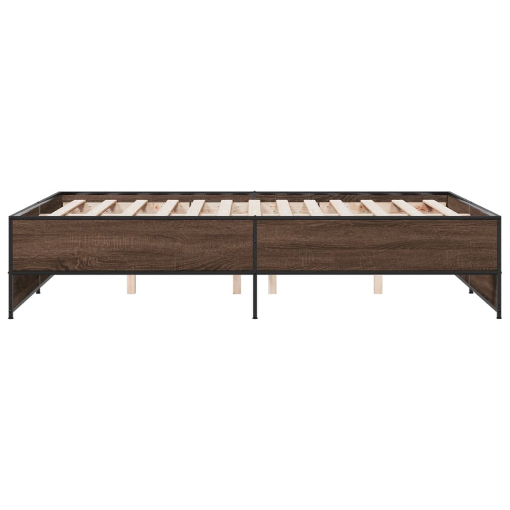 Bed Frame without Mattress Brown Oak 135x190 cm Double