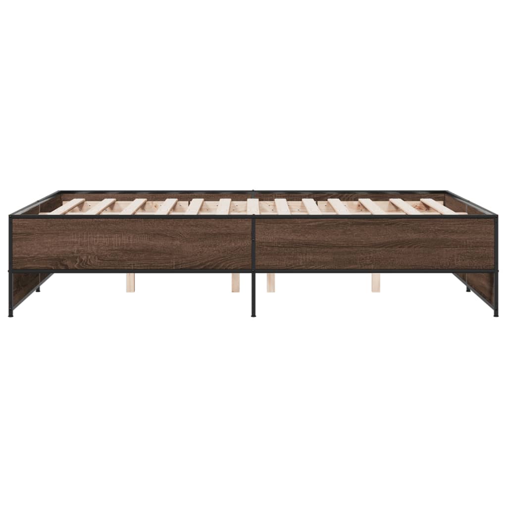 Bed Frame without Mattress Brown Oak 120x190 cm Small Double