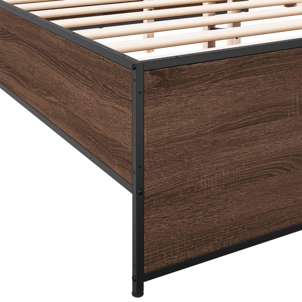 Bed Frame without Mattress Brown Oak 120x190 cm Small Double