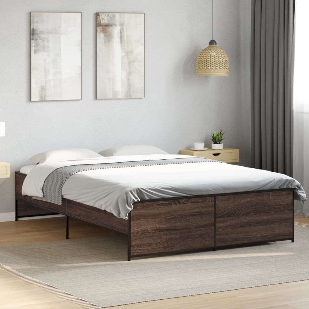 Bed Frame without Mattress Brown Oak 120x190 cm Small Double