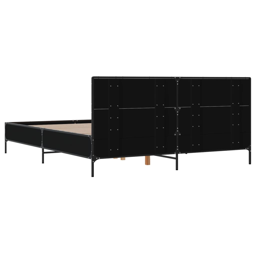 Bed Frame without Mattress Black 120x200 cm