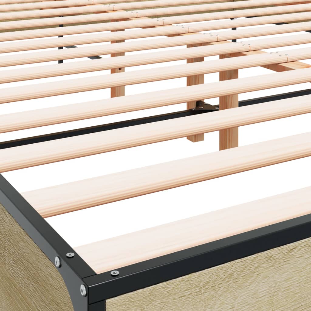 Bed Frame without Mattress Sonoma Oak 120x200 cm