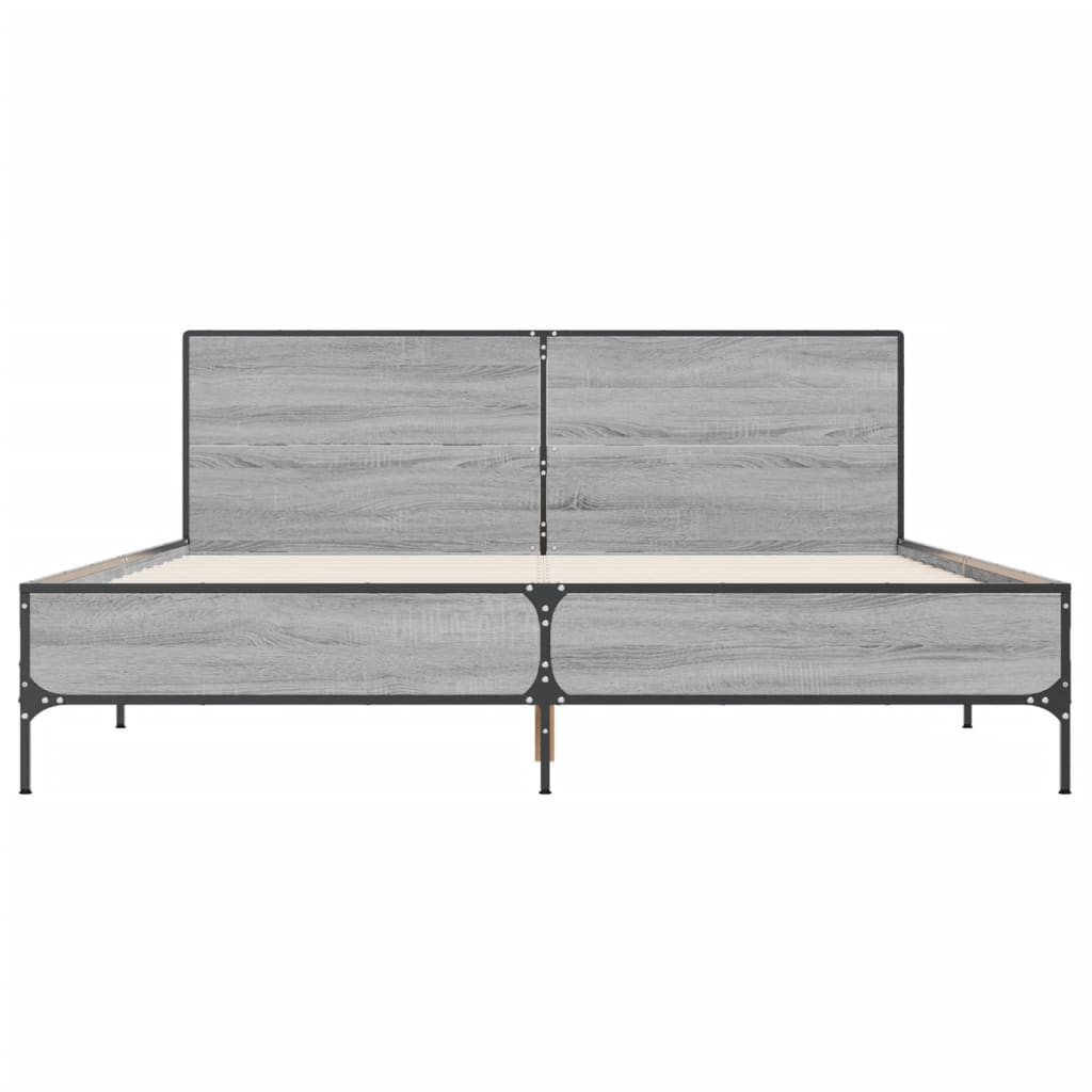 Bed Frame without Mattress Grey Sonoma 120x200 cm
