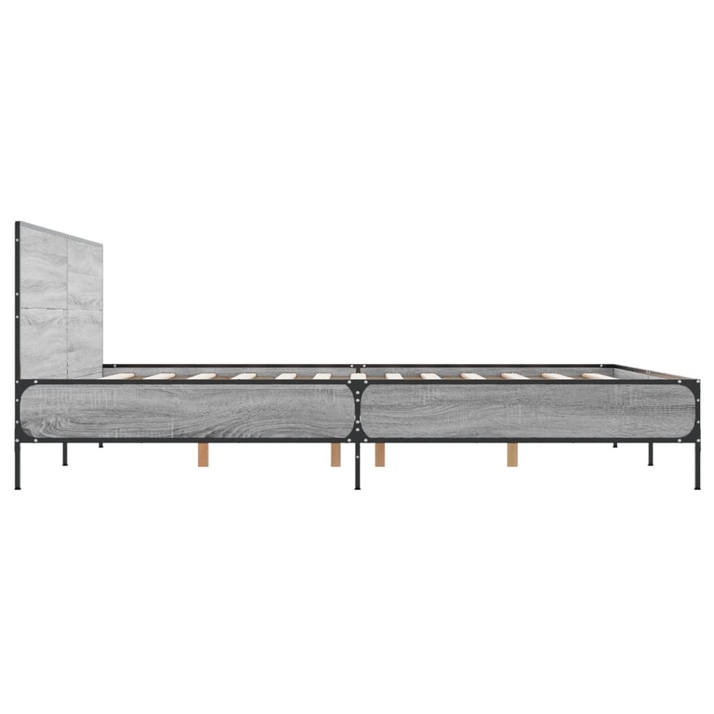 Bed Frame without Mattress Grey Sonoma 120x200 cm