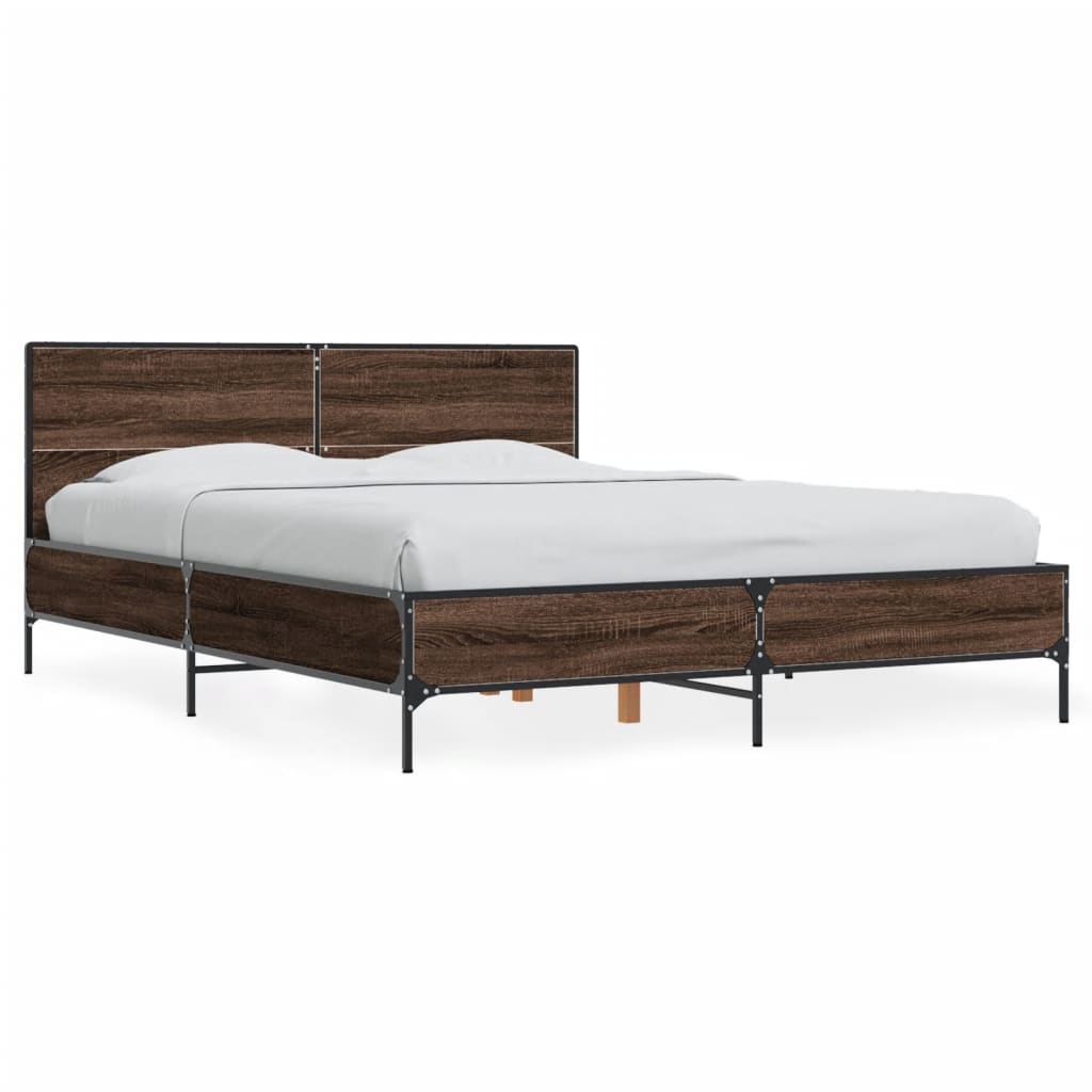 Bed Frame without Mattress Brown Oak 120x200 cm