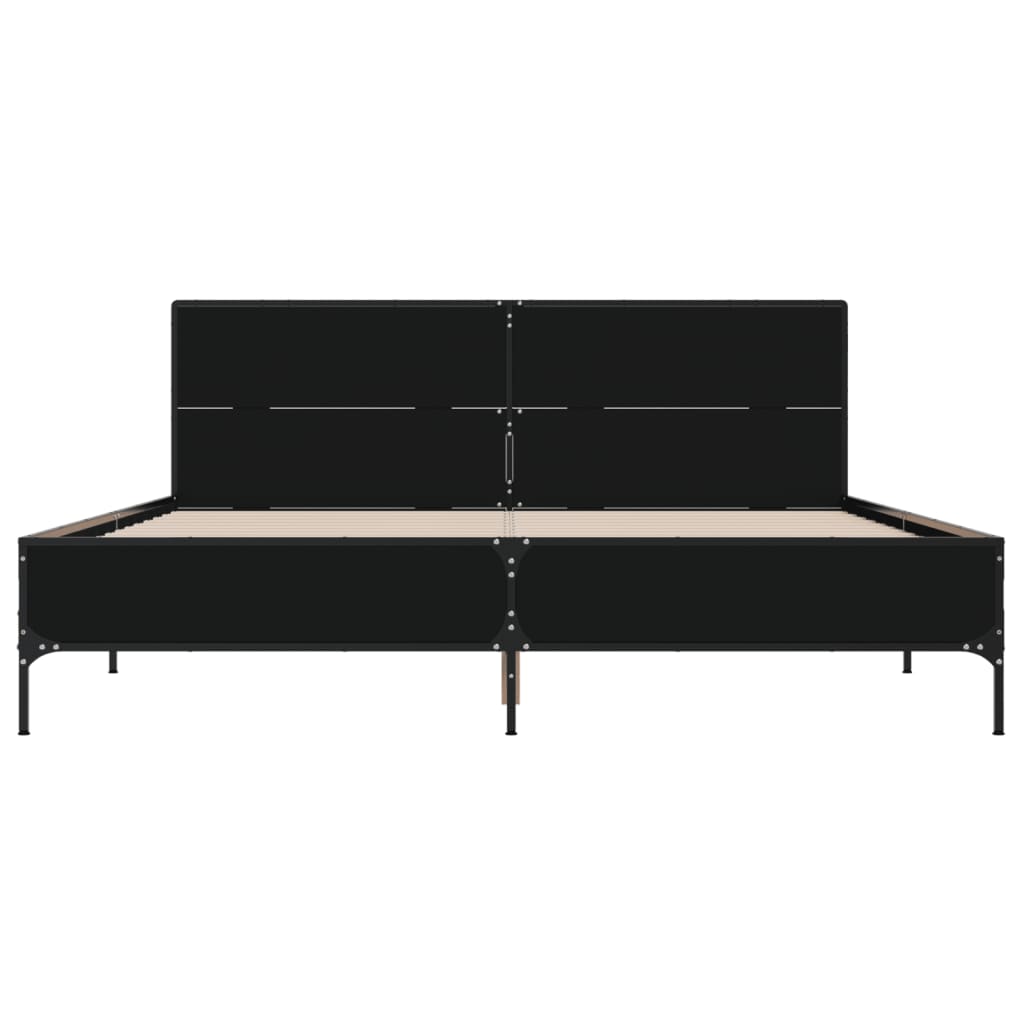 Bed Frame without Mattress Black 140x200 cm
