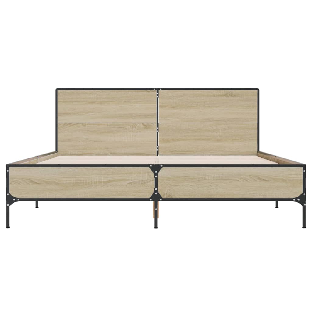 Bed Frame without Mattress Sonoma Oak 150x200 cm King Size