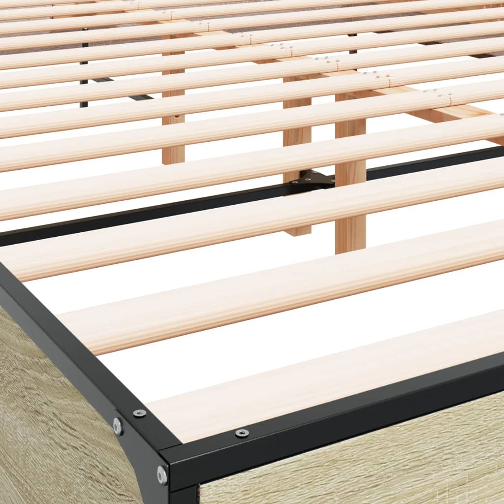 Bed Frame without Mattress Sonoma Oak 150x200 cm King Size