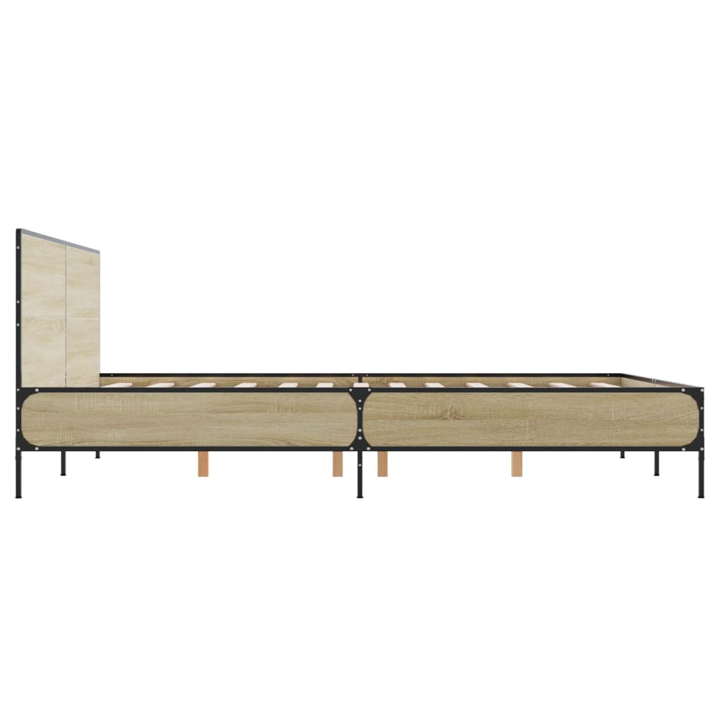 Bed Frame without Mattress Sonoma Oak 160x200 cm