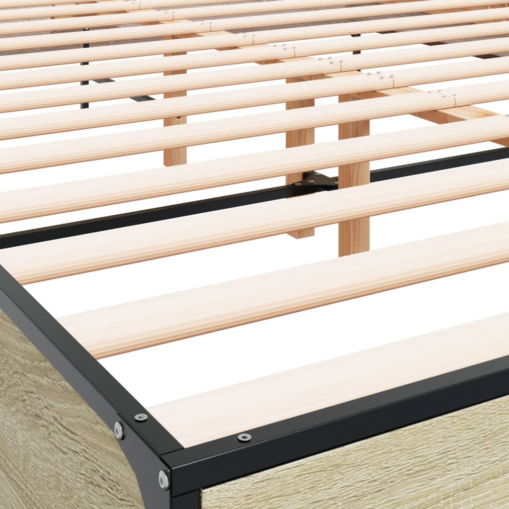 Bed Frame without Mattress Sonoma Oak 160x200 cm