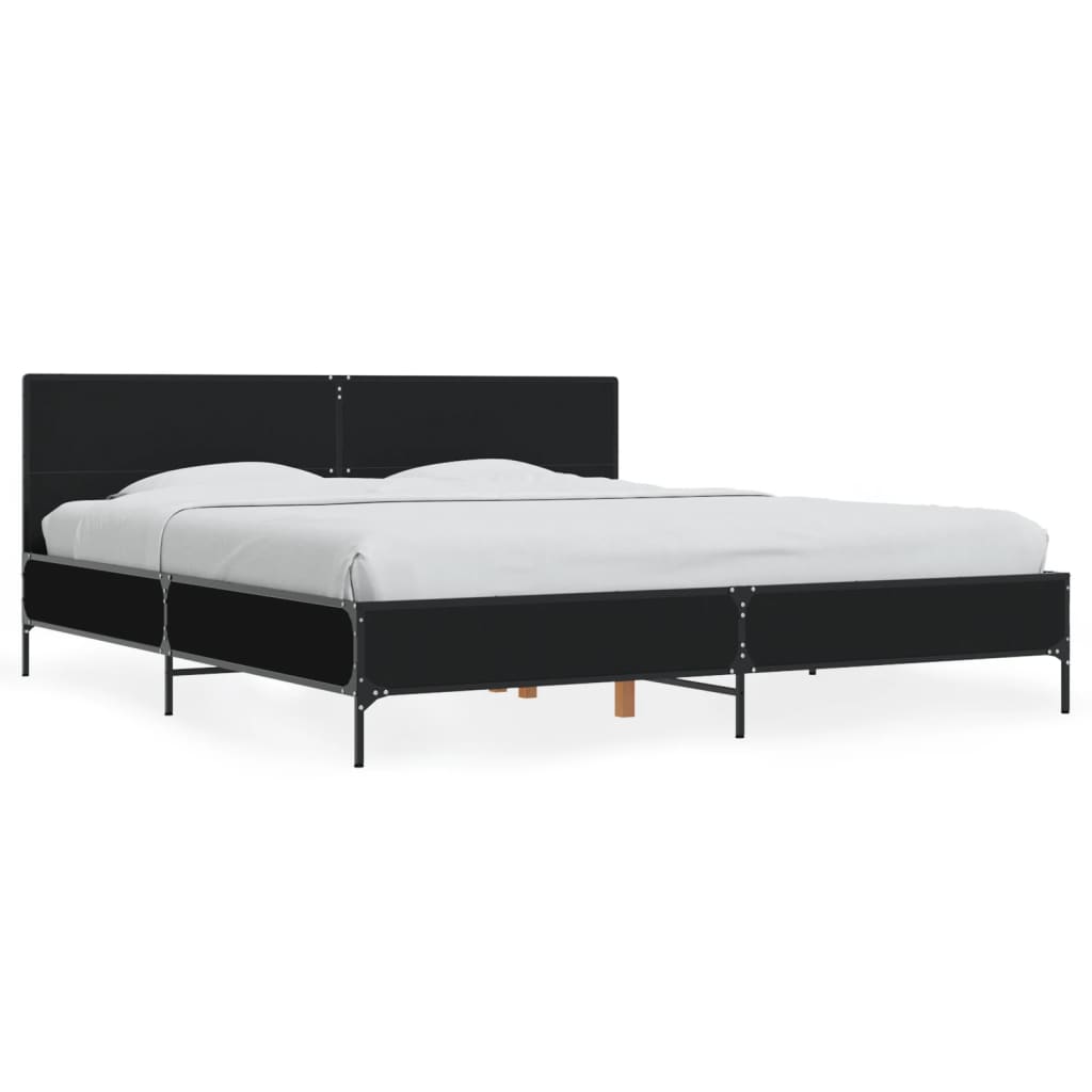 Bed Frame without Mattress Black 180x200 cm Super King
