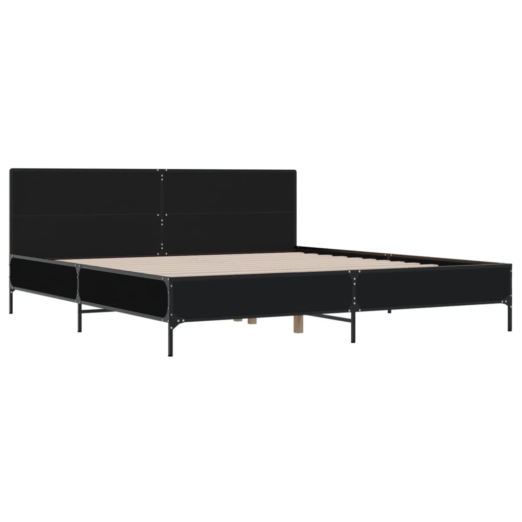 Bed Frame without Mattress Black 180x200 cm Super King