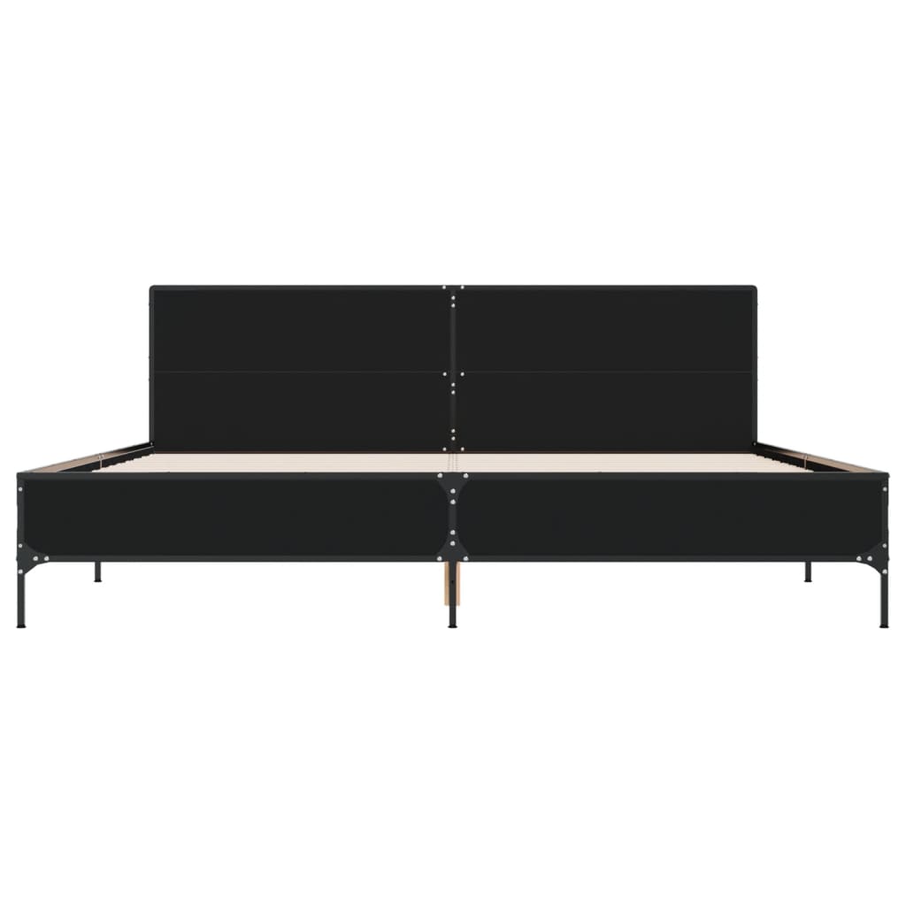 Bed Frame without Mattress Black 180x200 cm Super King