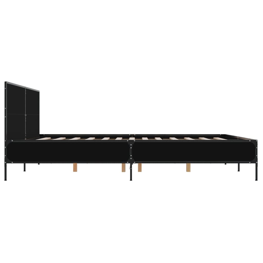 Bed Frame without Mattress Black 180x200 cm Super King