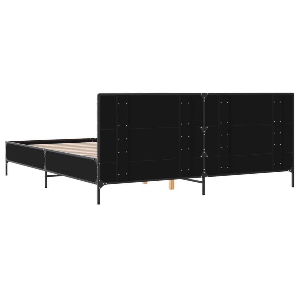 Bed Frame without Mattress Black 180x200 cm Super King