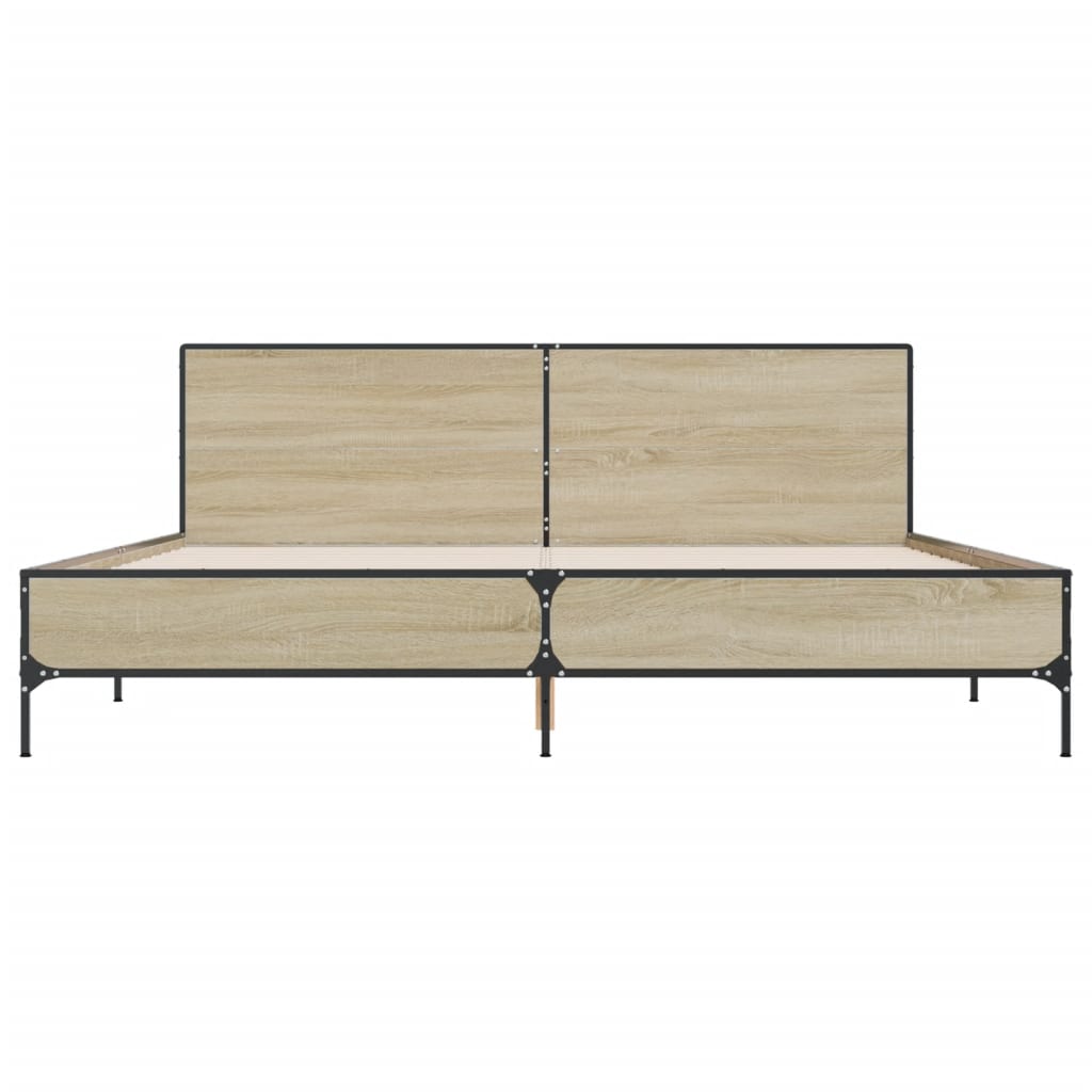 Bed Frame without Mattress Sonoma Oak 180x200 cm Super King