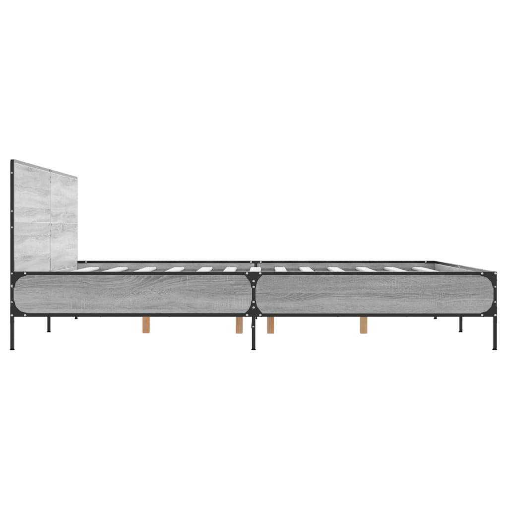 Bed Frame without Mattress Grey Sonoma 180x200 cm Super King