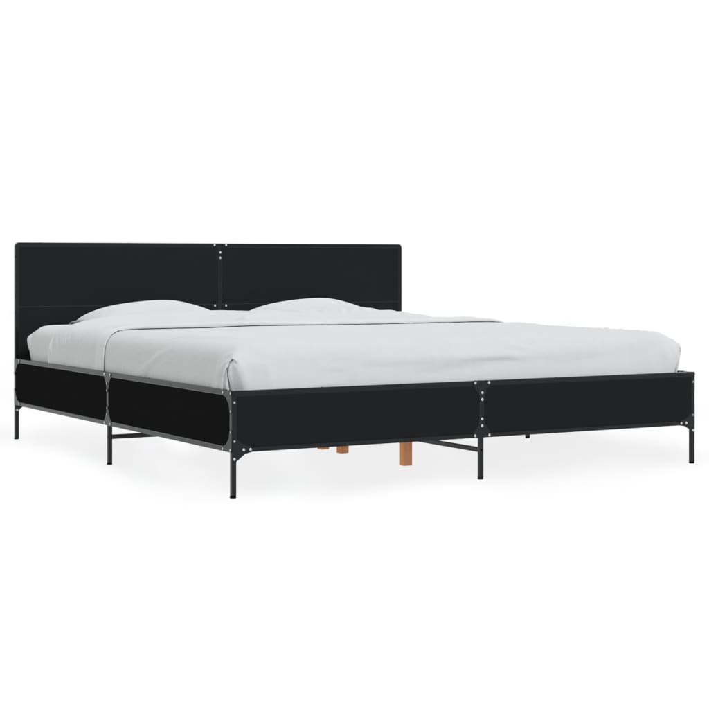 Bed Frame without Mattress Black 200x200 cm