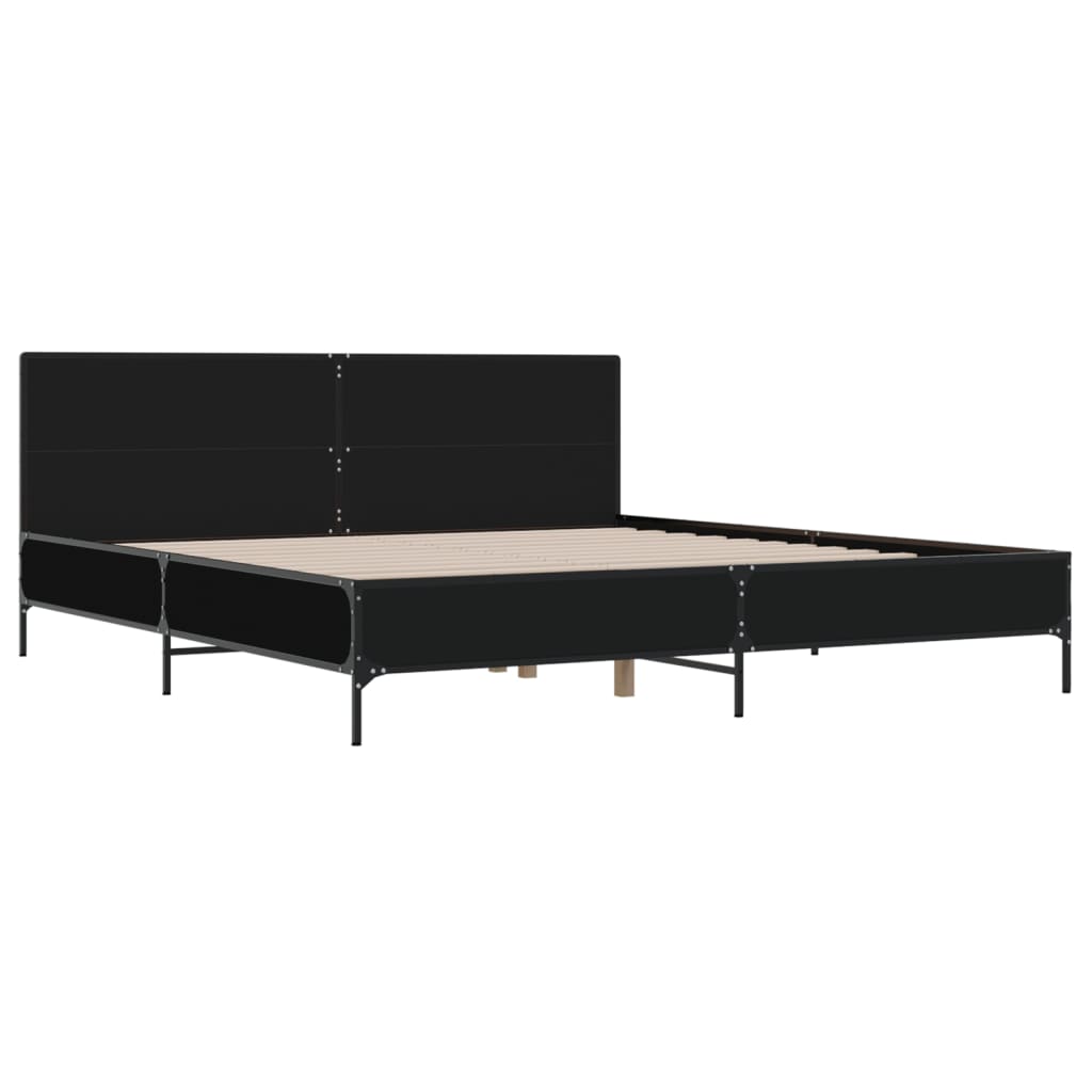 Bed Frame without Mattress Black 200x200 cm