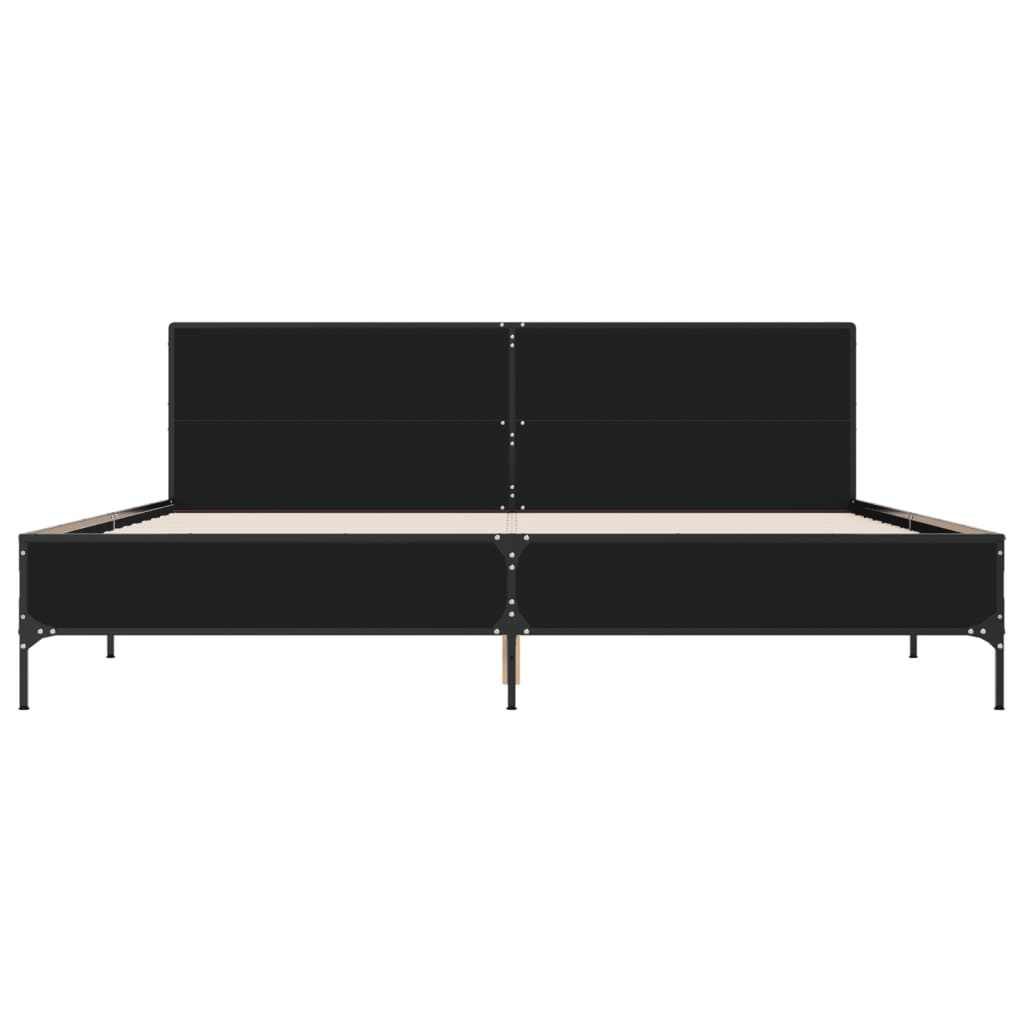 Bed Frame without Mattress Black 200x200 cm
