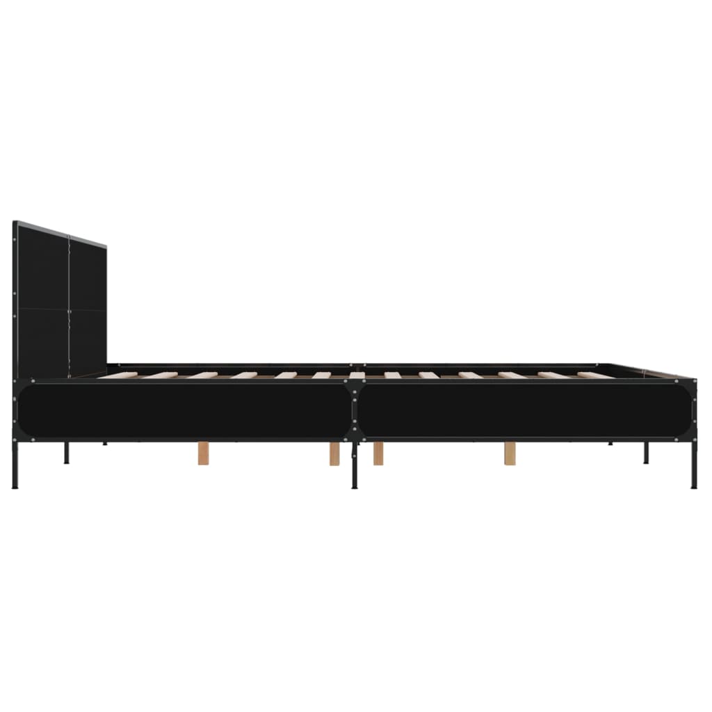 Bed Frame without Mattress Black 200x200 cm