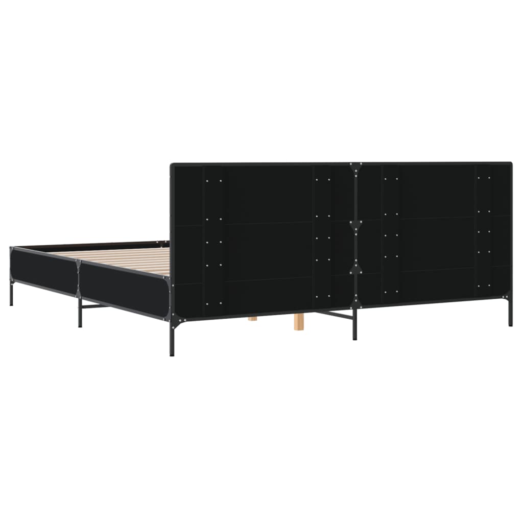 Bed Frame without Mattress Black 200x200 cm