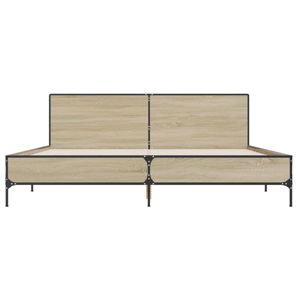 Bed Frame without Mattress Sonoma Oak 200x200 cm