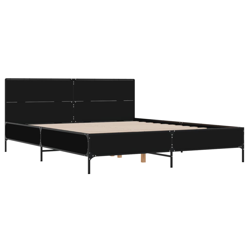 Bed Frame without Mattress Black 120x190 cm Small Double