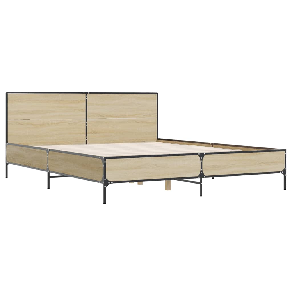 Bed Frame without Mattress Sonoma Oak 120x190 cm Small Double