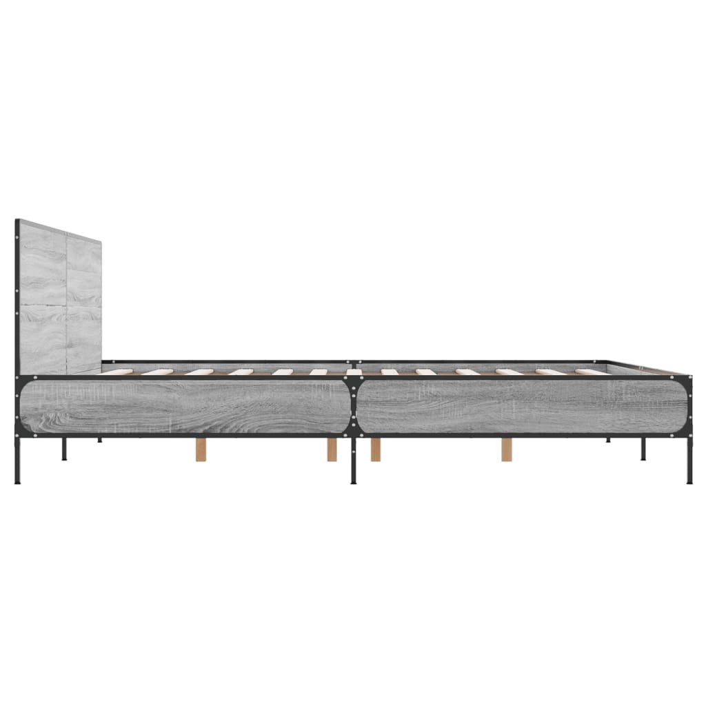 Bed Frame without Mattress Grey Sonoma 120x190 cm Small Double
