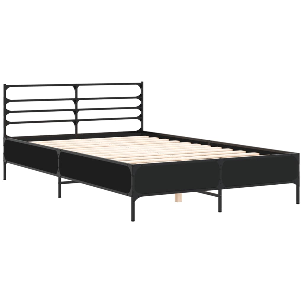 Bed Frame without Mattress Black 120x200 cm