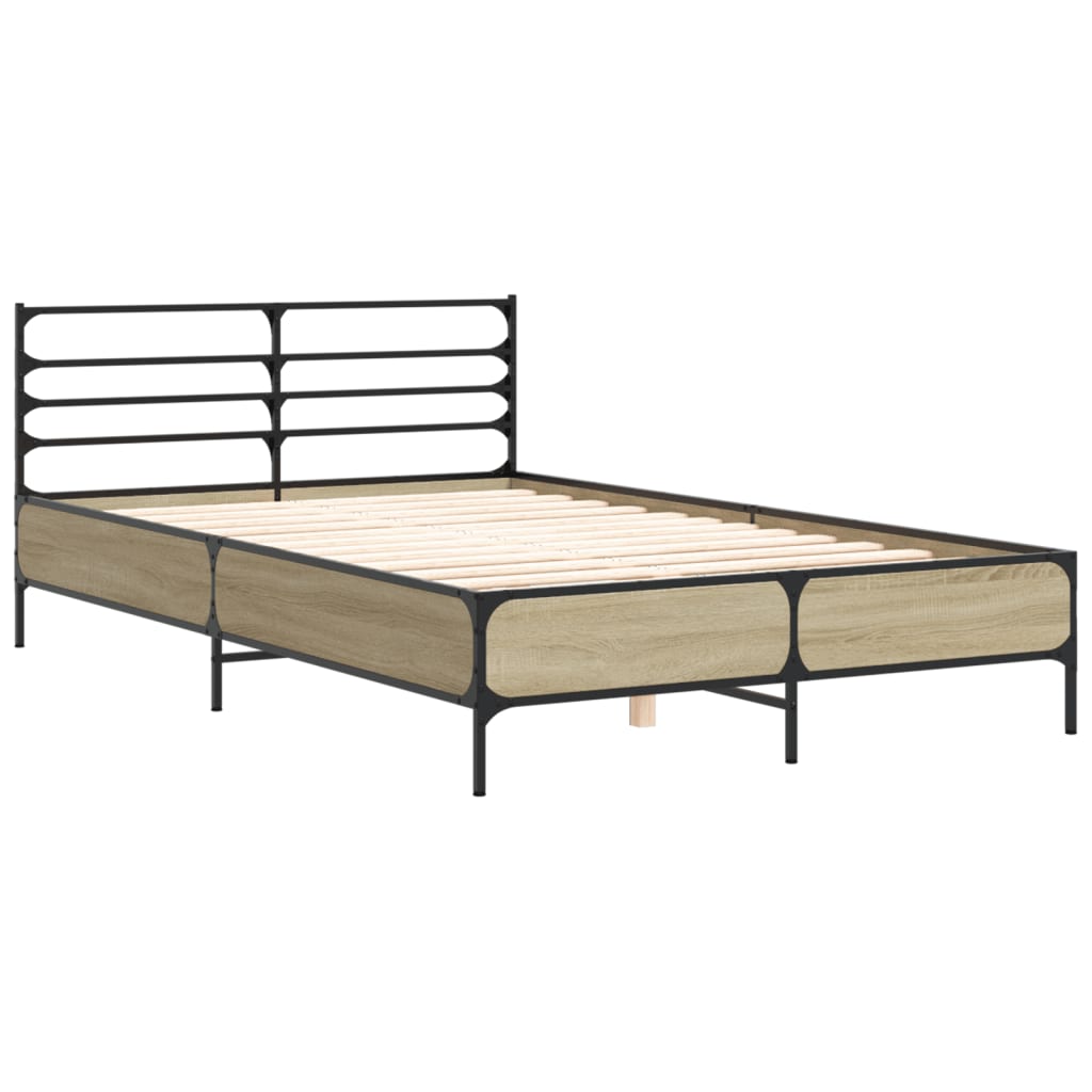 Bed Frame without Mattress Sonoma Oak 120x200 cm