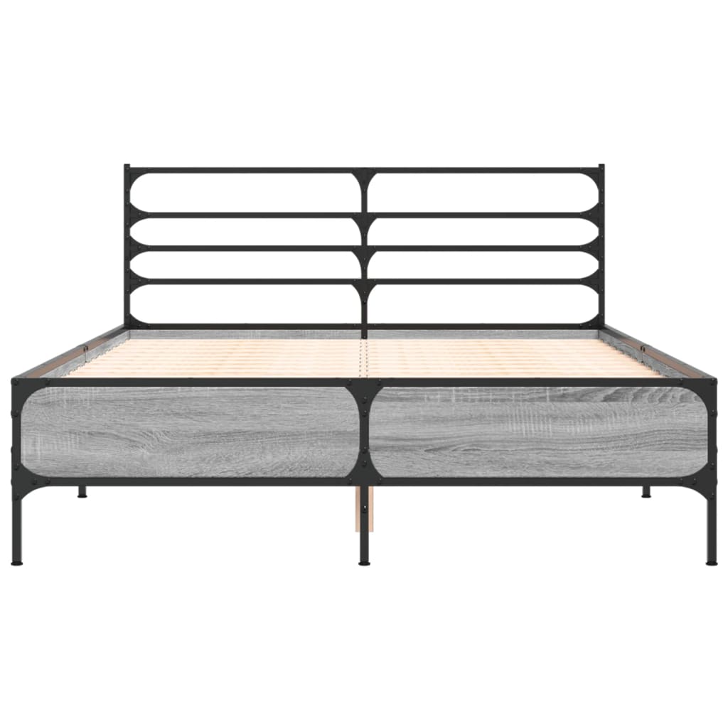 Bed Frame without Mattress Grey Sonoma 120x200 cm
