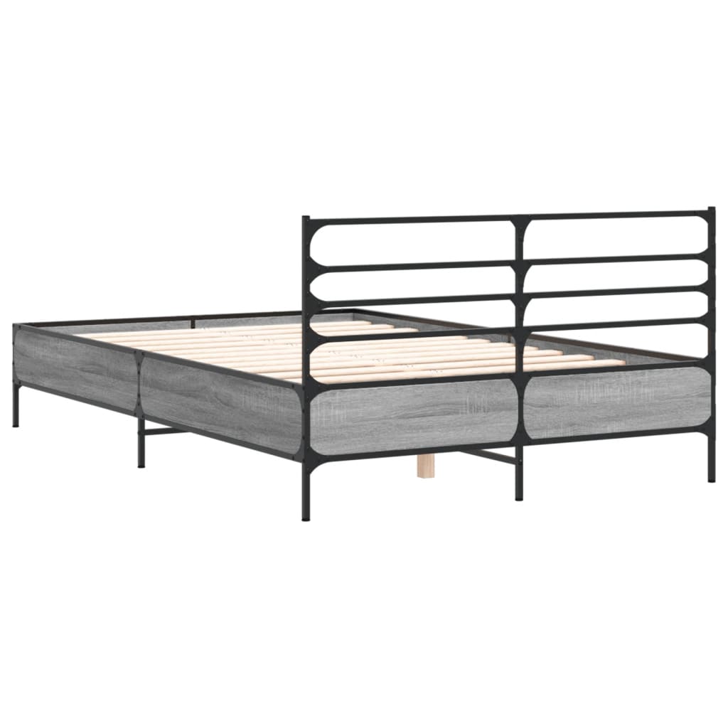 Bed Frame without Mattress Grey Sonoma 120x200 cm