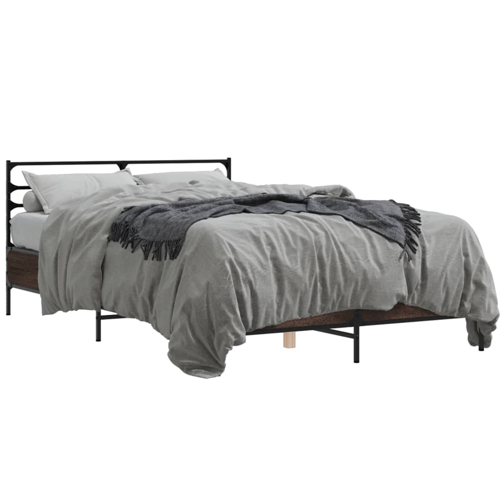 Bed Frame without Mattress Brown Oak 120x200 cm