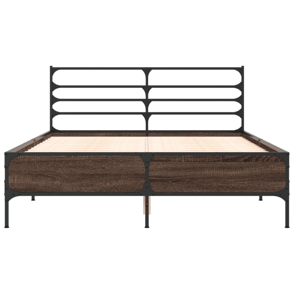 Bed Frame without Mattress Brown Oak 120x200 cm