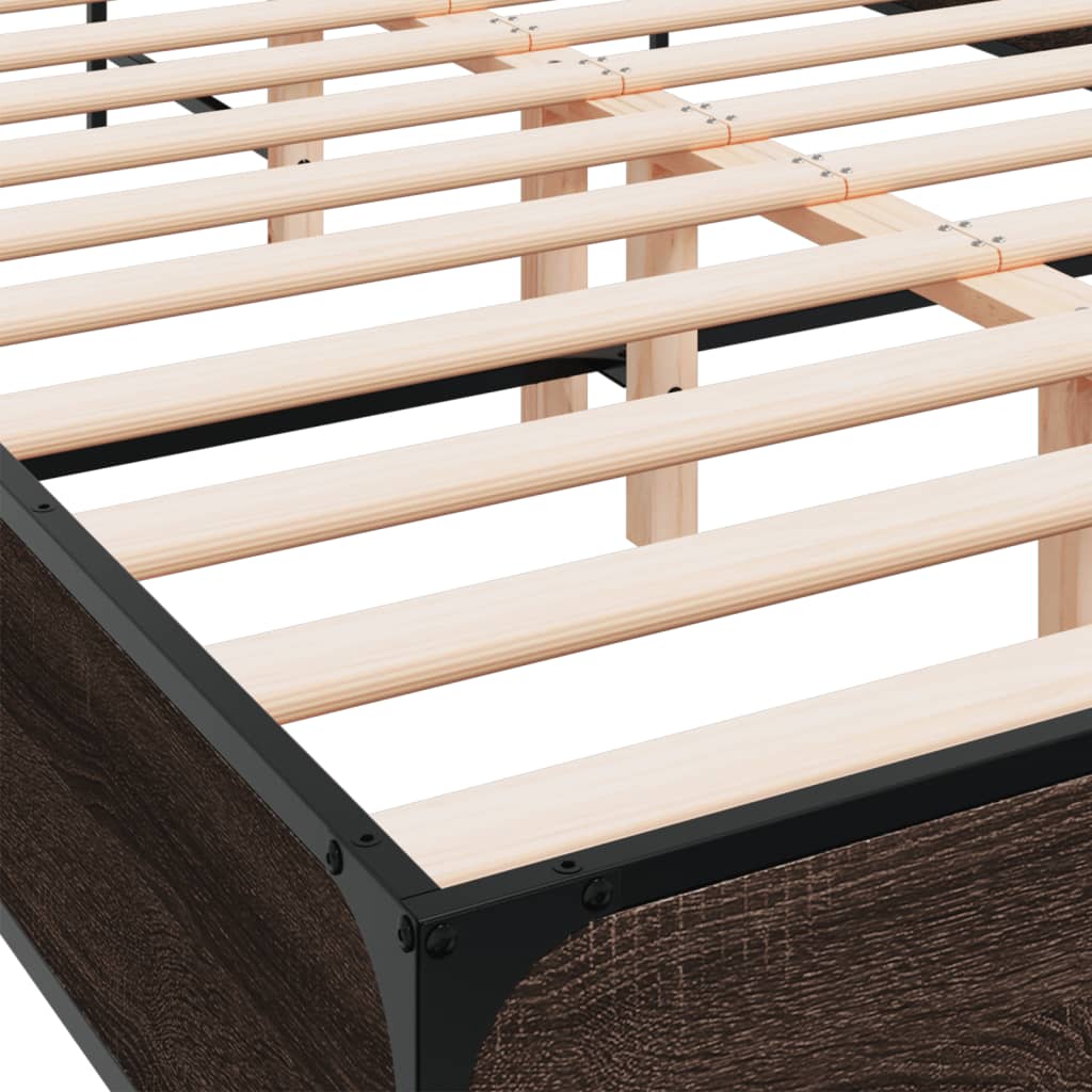 Bed Frame without Mattress Brown Oak 120x200 cm