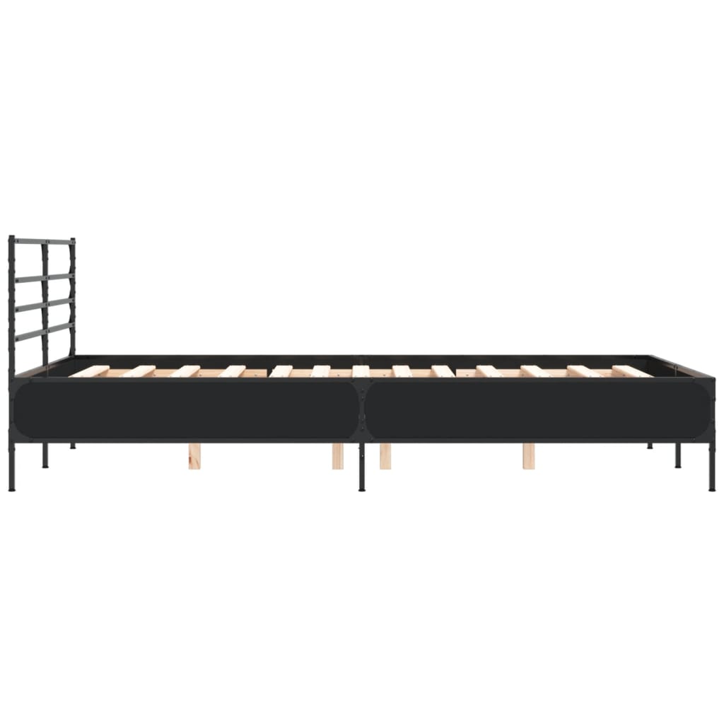 Bed Frame without Mattress Black 140x200 cm