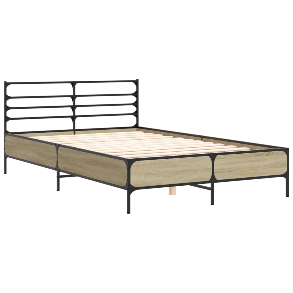Bed Frame without Mattress Sonoma Oak 140x200 cm