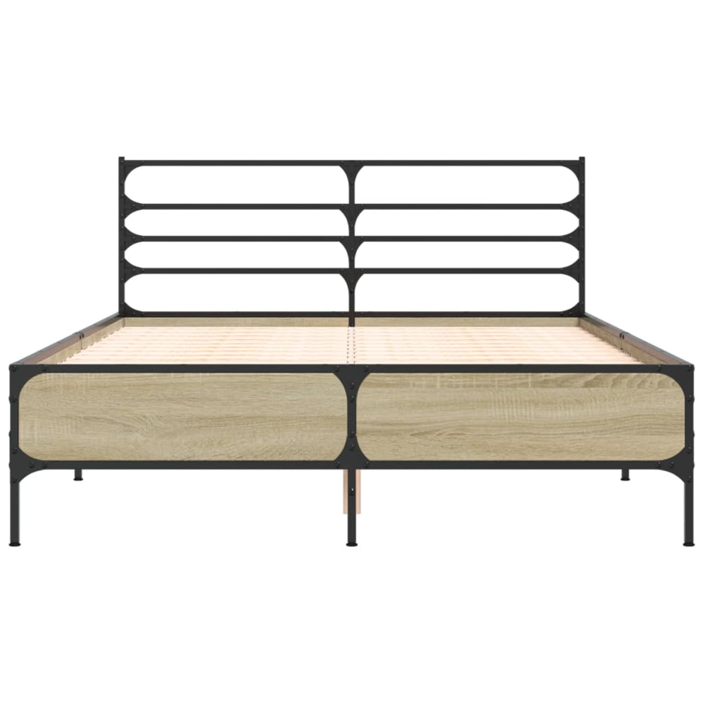 Bed Frame without Mattress Sonoma Oak 140x200 cm