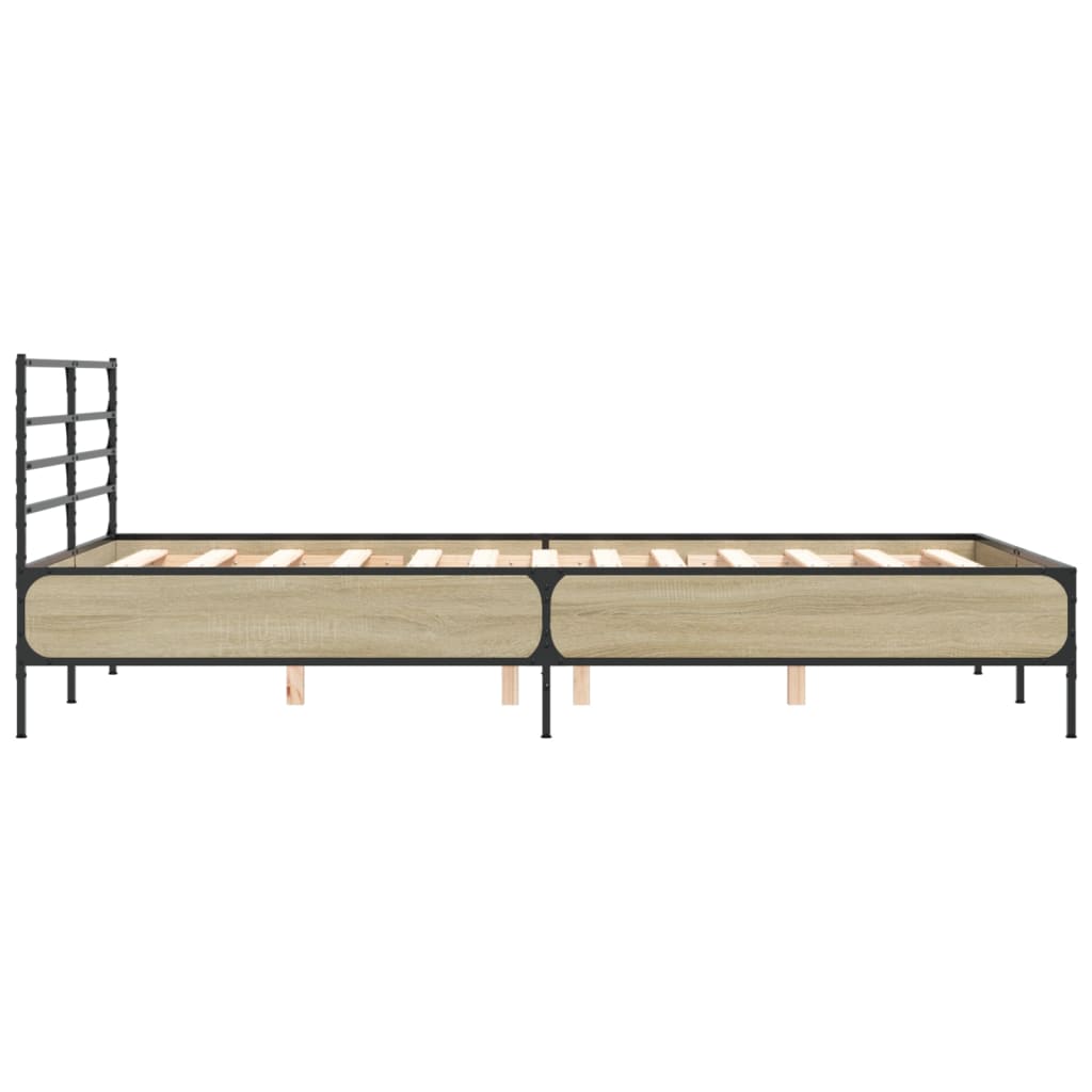 Bed Frame without Mattress Sonoma Oak 140x200 cm