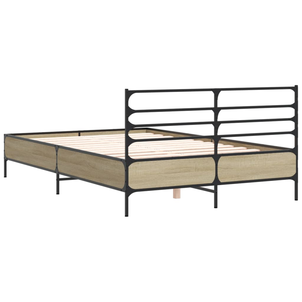 Bed Frame without Mattress Sonoma Oak 140x200 cm