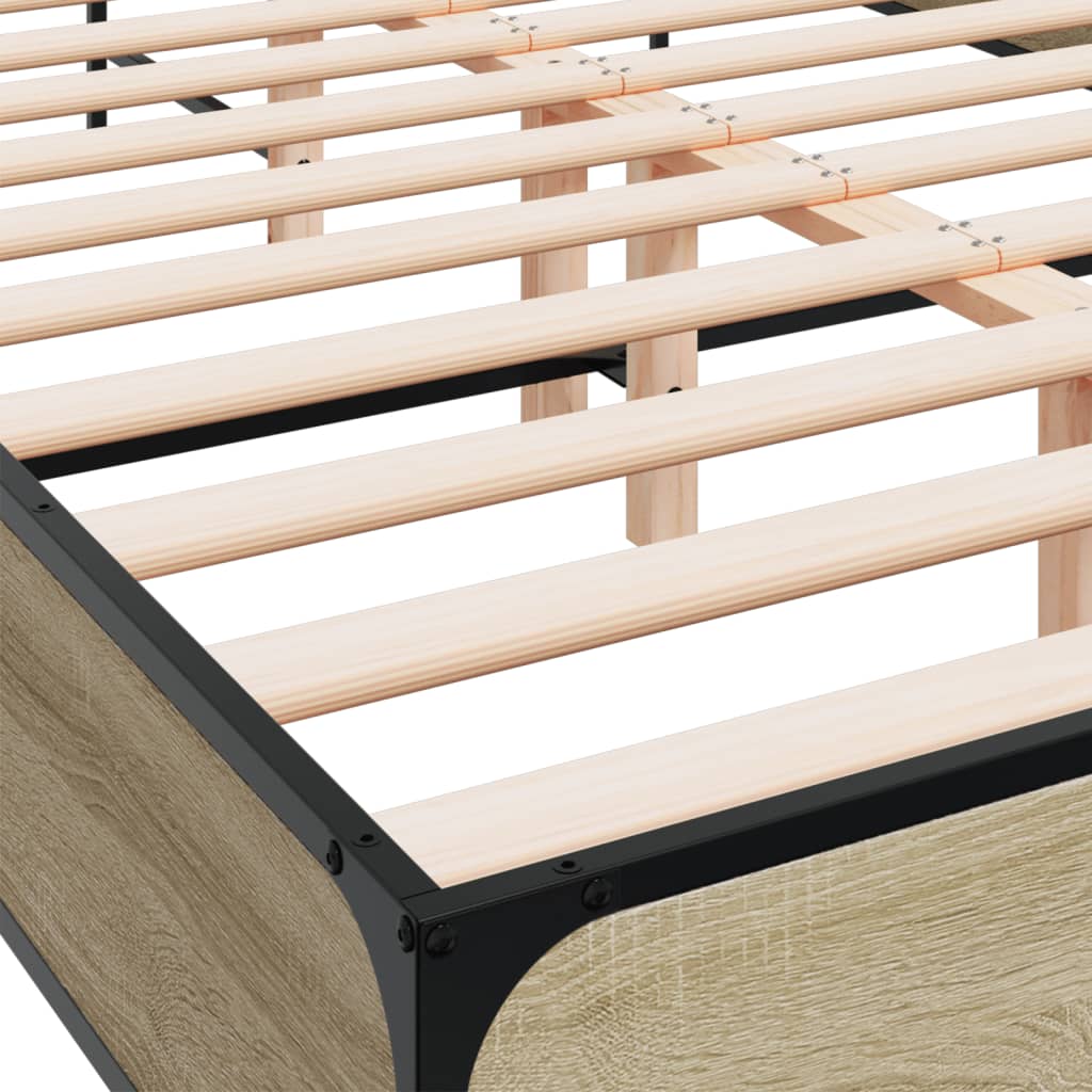 Bed Frame without Mattress Sonoma Oak 140x200 cm