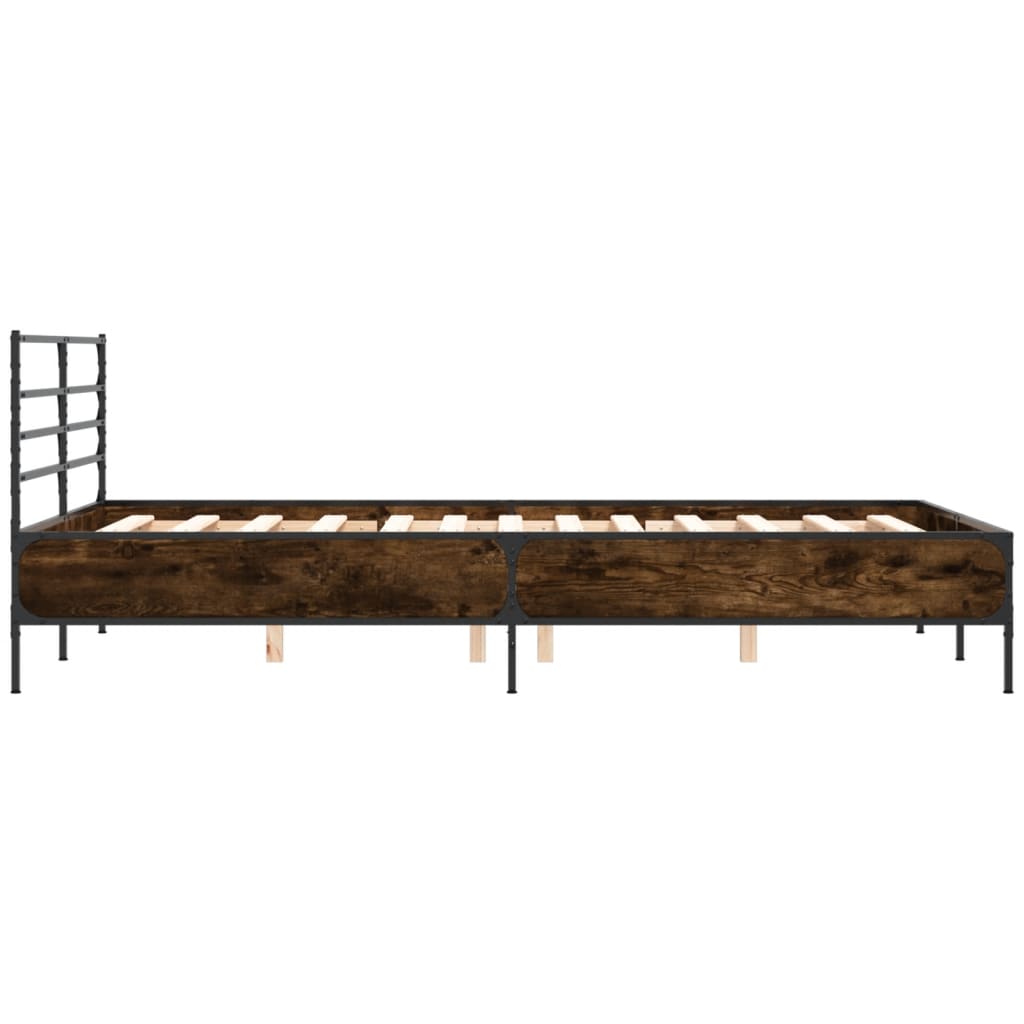 Bed Frame without Mattress Brown Oak 140x200 cm